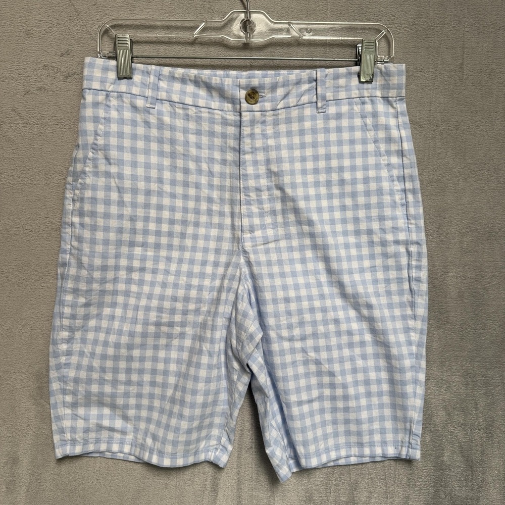 Janie And Jack Shorts Big Kid Boys 18 Blue Check Chino Bermuda Dressy Easter